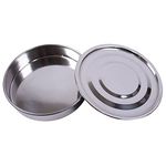 ADAMAS-BETA Lab Economy Lab Sieve Catch Pan with Lid,φ20cm/8in Diameter,5cm/2in Height