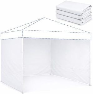KPROE 10x10 Canopy Tent Sidewalls – Heavy Duty 300D Oxford Waterproof Pop Up Canopy Walls with Zipper & Sidewalls Only Frame NOT Included (White 3PCS)