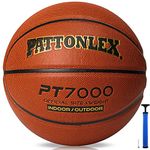 PATTONLEX Basketball - Official Size 7 (29.5") - Composite Leather - Indoor/Outdoor Ball for Men(Brown/Leather)