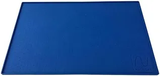 Happilax Premium Silicone Bowl Mat for Food and Water Bowls, 48x30 cms Blue Color | Anti Slip Silicone Food Mat for Dogs and Cats