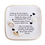 Friend Gift for Women,Ring Dish with Friendship Quotes Trinket Dish for Women Birthday Retirement Unique Gift