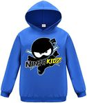 Forlcool Ninja Kidz Kids Hoodie Children's Pullover Sweatshirt Casual Boys Girls Jumper Top, Blue, 7-8 Years