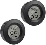 2 Pack Reptile Thermometer Hygrometer, Digital hygrometer thermometer Gauge for Incubators Breeding Boxes Terrariums Hygrometer for Lizards Spiders Tortoises, Switchable Celsius/Fahrenheit Black