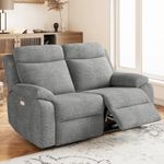 Belffin Large Power Loveseat Recliner for Adults. Home Theater Recliner Sofa Seating, Comfy Reclining Loveseat Couch for Living Room Furniture. (Light Gray)