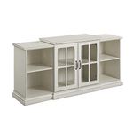 WE Furniture TV Stand, Wood, Antique White, 60 Inches