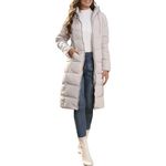 Women Winter Warm Quilted Puffer Outerwear Parka Coat Windproof Long Down Hooded Jacket