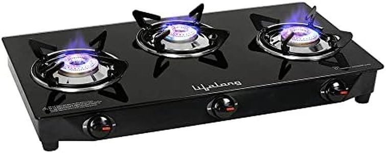 Lifelong 3 Burner Gas Stove Top for Kitchen - Manual Ignition Cooktop Modern Glass Stove for Modular Kitchen, ISI Certified & Compatible with LPG - 1 Year Manufacturer's (Black, LLGS18)