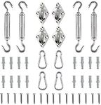 Tiberham Sun Shade Sail Hardware Kit, Heavy Duty Anti-Rust Rectangle/Square Shade Sail Installation for Patio Lawn and Garden (44 Pcs)