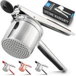 Zulay Kitchen Large 15oz Potato Ricer, Heavy Duty Stainless Steel Potato Masher and Ricer for Mashed Potatoes, Mashed Potato Masher & Potato Press Kitchen Gadget for Perfect Mashed Potatoes