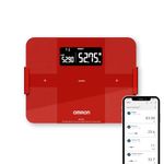 Omron Hbf 255T Digital Full Body Composition Monitor With 4 User & Guest Mode Feature To Monitor Bmi, Vesceral Fat Level, Body Fat & Skeletal Muscle Percentage - Red