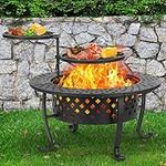Panovue 36 Inch Fire Pit with 2 BBQ