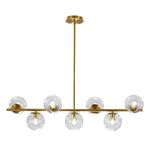 KCO Lighting 7-Light Clear Glass Globe Sputnik Chandelier Lighting Mid Century Modern Pendant Hanging Light Ceiling Gold Brass Chandeliers for Kitchen Island Dining Living Room