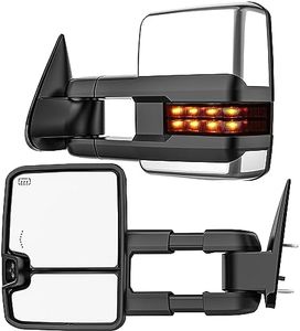 Smoked Power Heated Tow Mirrors Compatible with 2007-2013 Chevy Silverado GMC Sierra(2007 New) 1500 2500 3500 HD, Tahoe Suburban Avalanche Yukon, Extended Trailer Towing Side Mirrors w/Backup Light