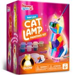 Klever Kits Paint Your Own Cat Lamp Kit,Arts and Crafts for Kids Ages 6 7 8 9 10 11 12,DIY Night Light Painting Kit,Girls Crafts Kit,Cat Toys for Kids Age 6+,Activities Art Supplies,Birthday Gifts