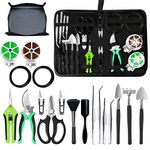 Bonsai Tree Kit, 20 Pcs Gardening Succulent Tools Set, Bonsai Tool Kit Include 262 Feet Bonsai Wire, 29.5"x29.5" Plant Repotting Mat, Bonsai Scissors, Pruning Shears, Unique Gift for Indoor Gardening