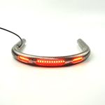 TADAFA Retro Motorcycle Cafe Racer Rear Seat Frame Hoop Brat Flat Loop Three Lamp Holes with LED Strip Turn Singal Brake Tail Light (230mm Flat Loop)