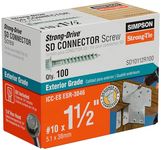 Simpson Strong-Tie Strong-Drive SD Connector Screw #10 x 1-1/2 in. 1/4-Hex Drive, Mech. Galv. (100-Qty)