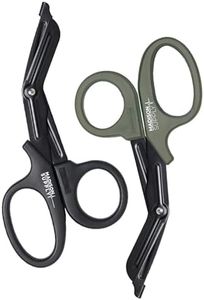 Madison Supply Medical Scissors, EMT and Trauma Shears - 7.5 Inch Premium Quality Stainless Steel Bandage Scissors - Fluoride-Coated with Non-Stick Blades - 2 Pack (Black/Green)