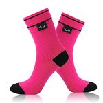 OTTERSHELL Waterproof Socks, Breathable Waterproof Socks for Men Skiing Cycling Wading Kayaking Running Socks (medium short, Pink)