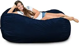 ULTIMATE SACK Lounger Bean Bag Chair, Oversize Bean Bag Chair for Adults, Comfy Chair Bean Bag Couch Lounge Sofa Loveseat Furniture | Navy Fur