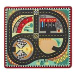 Melissa & Doug Round the Speedway Race Track Rug With 4 Race Cars (107.32 x 91.44 cm)
