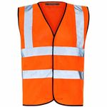 MyShoeStore® Hi Vis Vest Yellow & Orange Small to 6XL 2 Band & Brace (XL, Orange)