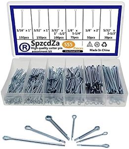 Cotter Pin Assortment Kit, SpzcdZa 555pcs Steel Cotter Pins Clip Key Fastner Fitting Assortment Kit for Automotive Mechanics Small Engine Repair Mechanics, Car Garage, Power Equipment, Cars, Trucks