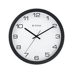 Titan Contemporary Wall Clock with Silent Sweep Technology - 30 Cm X 30 Cm (Medium)(Plastic) - Analog, Black