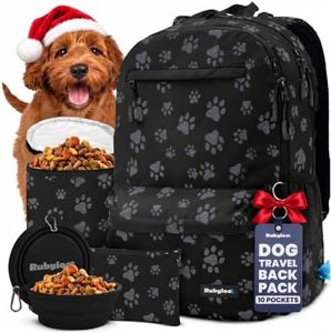 Rubyloo Dog Travel Backpack for Supplies - Dog Diaper Bag with Travel Bowls