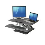 Seville Classics Standing Desk Converter Riser, Steel, Black, 78 cm x 52 cm