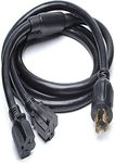 Ceptics 10-Ft 30-Amp Generator Distribution Extension Cord (L14-30 to 2x 5-15/20R) | 4-prong locking plug | 30A to 20A, 125/250V