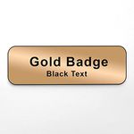 Name Badge in Gold or Silver Custom Staff ID Corporate Personalised Bar Manager Staff Restaurant Manager Supervisor - Choose Colour, Text & More! (Gold with Black Text)