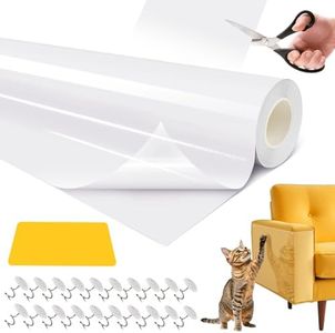 Cat Scratch Furniture Protector - 118.11"*15.75" Couch Protector from Claws - Deterrent for Furniture - Anti-Scratch Sofa Clear Protectors for Pet - Single Side Cat Tape for Door Wall
