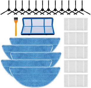 KEEPOW 24 Pack Replacement Part Accessories Kit Compatible with ILIFE V3 V3s V3s Pro V5s V5s Pro Robot Vacuum Cleaner, 12 Side Brush + 1 Primary Filter + 5 Microfiber Pad + 5 HEPA Filter