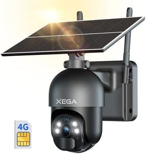 Xega 4G LTE Cellular Security Camera Outdoor Solar Camera Wireless, 2K HD Color Night Vision PTZ 360° View, Smart Motion Detection, 2 Way Talk, No WiFi, SIM Card Included, IP66