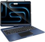 Pekarejue Keyboard Case for Apple iPad Pro 12.9-inch 2022 6th 5th 4th 3rd Generation: Smart Trackpad RGB Backlight, 360° Rotatable Cover and Pencil Holder for Apple iPad Pro 12.9 inch Metallic Blue