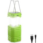 Solar Camping Lantern, Ultra Bright Collapsible Hand Crank LED Flashlight, Portable Wind Up Tent Light, USB Charging, Electronic Lamp for Outdoor and Emergencies