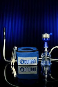 Oduman N2 Travel Full Set Hookah with Carry Bag – Stainless Steel Portable Shisha Kit, Ceramic Bowl Blue, Ignis Venus HMD, Premium Accessories
