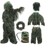 ZORVEM Ghillie Suit, 3D Camouflage Hunting Apparel for Men/Kids/Youth (S/M/L/XL/XXL)