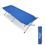 PHAT Folding Camping Cot with Carrying Bag, Portable Lightweight Outdoor Sleeping Cot for Adults Kids, 300LBS Weight Capacity