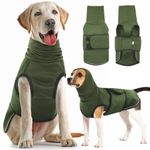 IECOii Dog Anxiety Calming Hoodie with Hood,Soft Dog Anxiety Vest,Dog Calming Vest,Breathable Dog Anxiety Jacket Vest Coat for Thunderstorms,Fireworks,Vet Visits,Travel,Dog Anxiety Shirt,Green,S