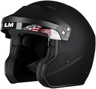 ILM Snell SA2020 Open Face Auto Racing Helmets Lightweight Fiberglass Helmet for Men and Women Model R85(L, MatteBlack)