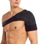 Comport Shoulder Support Neoprene Adjustable Stretch Strap Brace Support Medical Posture Compression Shoulder Pad Black (LEFT)