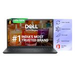 Dell 15 Thin & Light Laptop, 13th Generation Intel Core i3-1305U Processor, 8GB DDR4 + 512GB SSD, 15.6" (39.62cm) FHD 120Hz 250 nits Display, Windows 11 + MSO'21, 12 Month McAfee, Grey, 1.69kg