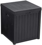 EHHLY Deck Box, 51 Gallon Front Porch Package Bin Delivery Box for Outside, Small Patio Outdoor Storage Boxes Waterproof, UV Resistant Plastic Resin Pool Storage Bins with lids, Black