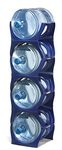 Stackable Water Bottle Storage Rack Best Water Jugs 5 Gallon Organizer. Jug Holder for Kitchen, Cabinet and Office Organizing. Reinforced Polypropylene (4 No Shelf, Blue)