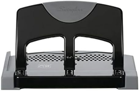 Swingline 3 Hole Punch, 45 Sheet Capacity Three Hole Puncher 3 Ring, Paper Punch, SmartTouch Low Effort, Black & Silver (74136)