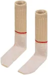 Women Hiking Socks Cushioned Toe Arch Support Bunion Relief Narrow Heel and Crew for Barefoot Shoes Size M 2 Pair