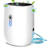 Dehumidifier for Home,Letingoo Small Auto Shut off Dehumidifier with Drain Hose, Portable Ultra Quiet Mini Dehumidifier for Bathroom, Bedroom, Garage, Closet,RV -White