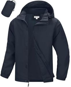 33,000ft Men's Packable Rain Jacket Waterproof Lightweight Raincoat Rain Shell with Hood for Outdoor Hiking Golf Travel